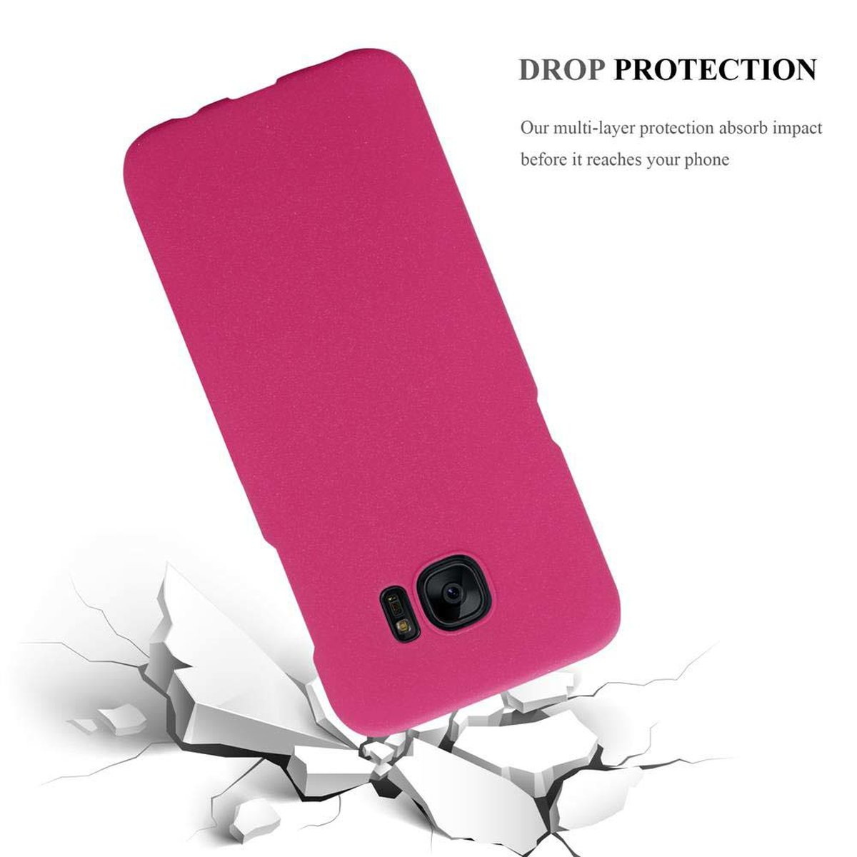 CADORABO Hülle S7 im EDGE, Backcover, Frosty FROSTY Case Samsung, Galaxy PINK Hard Style