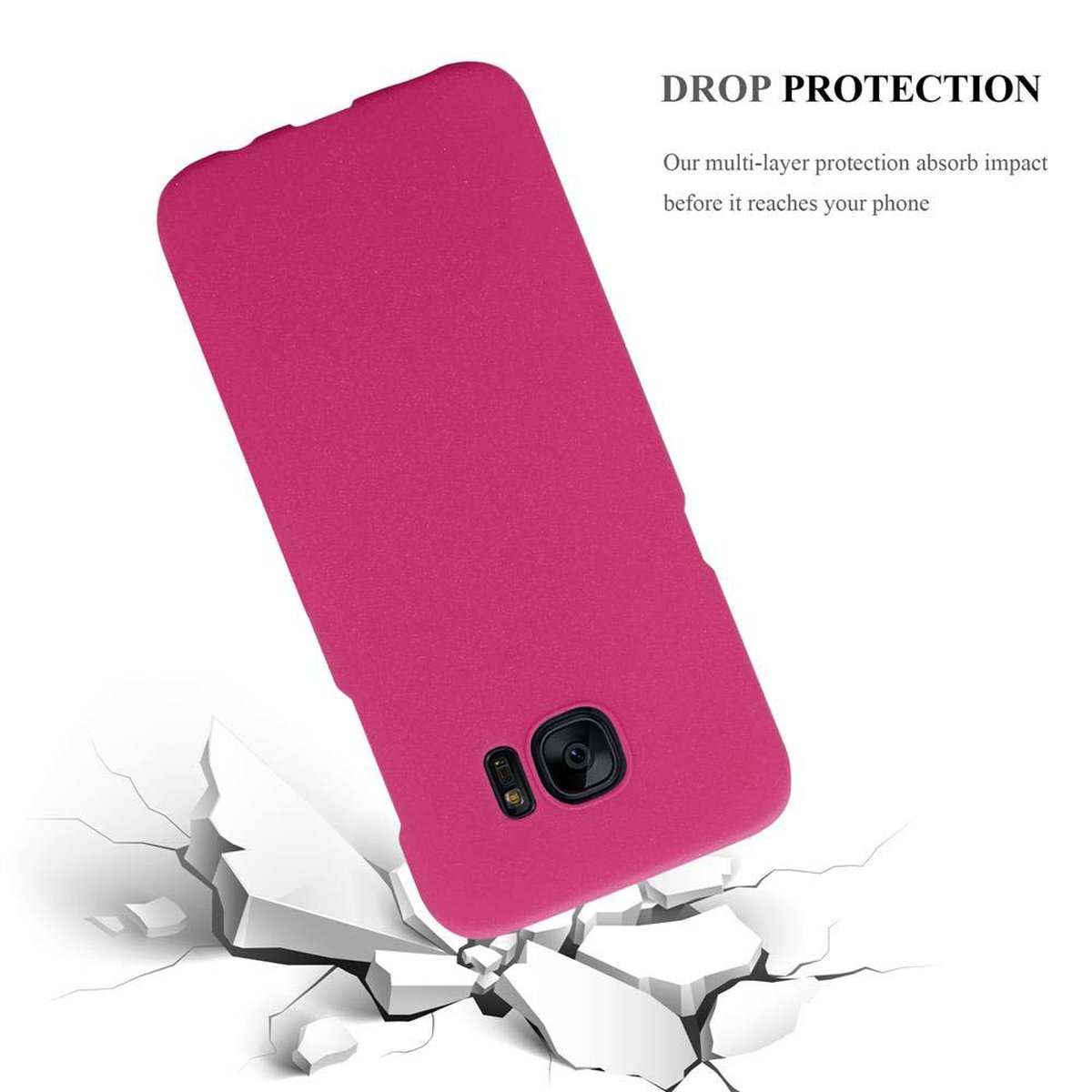 Case CADORABO Hülle PINK Hard Backcover, S7 Frosty Samsung, EDGE, Style, FROSTY Galaxy im