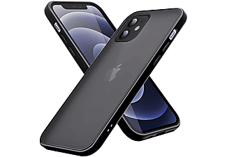 carcasa de móvil  - Funda para móvil de plástico duro y TPU Silicona - carcasa híbrida CADORABO, Apple, iPhone 12 Mini (5,4"), mate negro