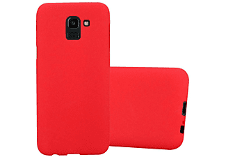 carcasa de móvil  - Funda flexible para móvil - Carcasa de TPU Silicona ultrafina CADORABO, Samsung, Galaxy J6 2018, frost rojo