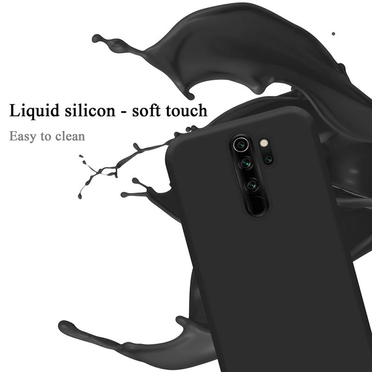 CADORABO Hülle Silicone im SCHWARZ Backcover, NOTE 8 Case PRO, Style, LIQUID RedMi Xiaomi, Liquid