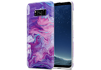 carcasa de móvil  - Funda flexible para móvil - Carcasa de TPU Silicona ultrafina CADORABO, Samsung, Galaxy S8, mármol rosa púrpura no. 19