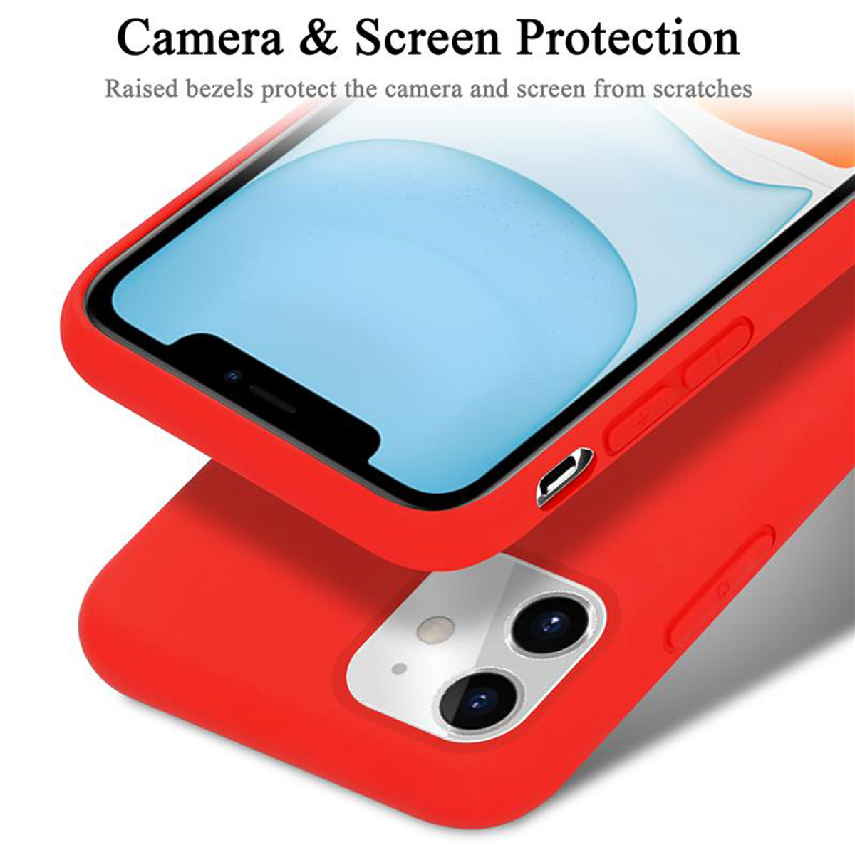 CADORABO Hülle 11, iPhone Liquid LIQUID Backcover, Case im Silicone Style, ROT Apple