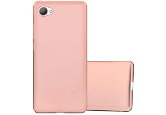 carcasa de móvil  - Funda rígida para móvil de plástico duro – Carcasa Hard Cover protección CADORABO, HTC, Desire 12, metal oro rosa