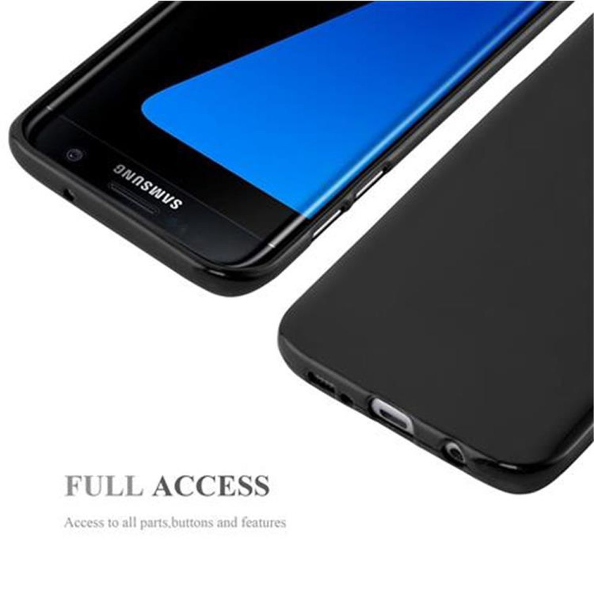 Backcover, S7 Handyhülle, TPU SCHWARZ Galaxy Samsung, EDGE, CADORABO Jelly JELLY