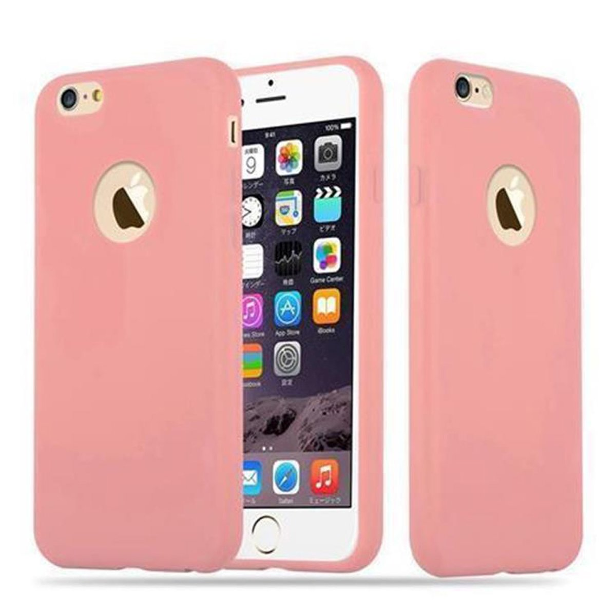 CADORABO Hülle im iPhone Style, ROSA Apple, CANDY 6S, Backcover, / TPU Candy 6