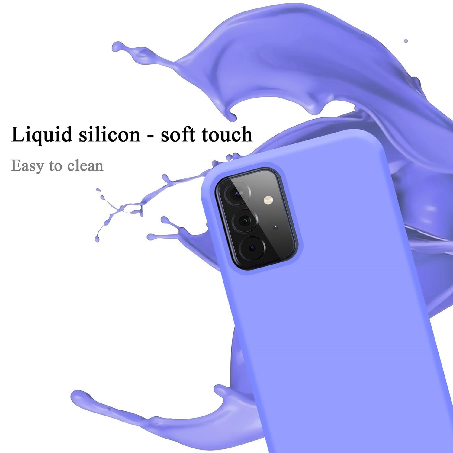 Una custodia per telefono blu con una spruzzata di vernice.