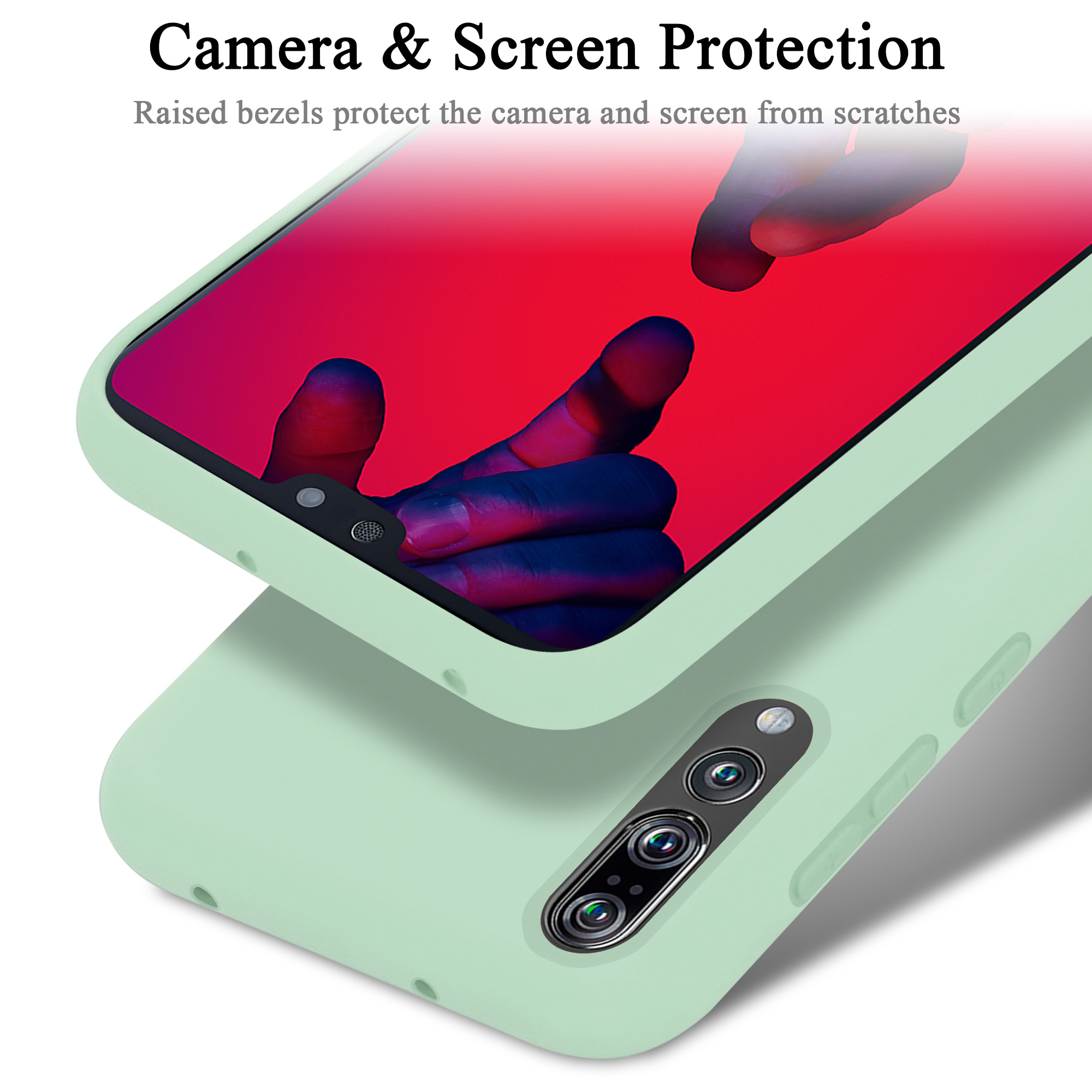 CADORABO Hülle im Liquid GRÜN Huawei, PLUS, Silicone LIQUID P20 PRO HELL / Style, P20 Case Backcover