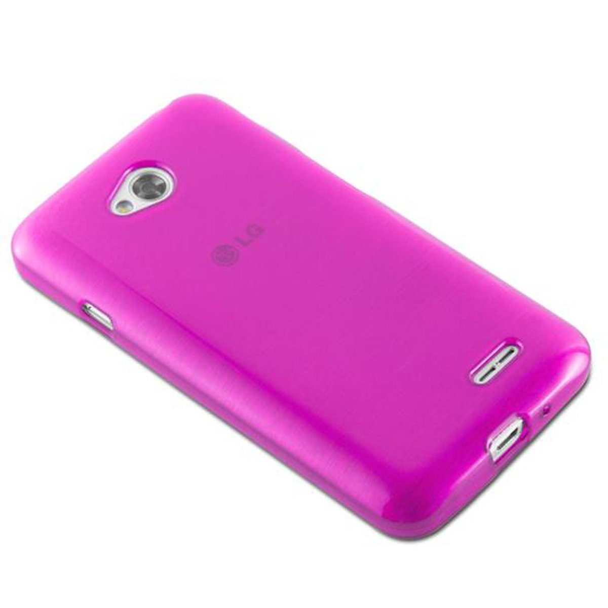 Una custodia per telefono rosa.