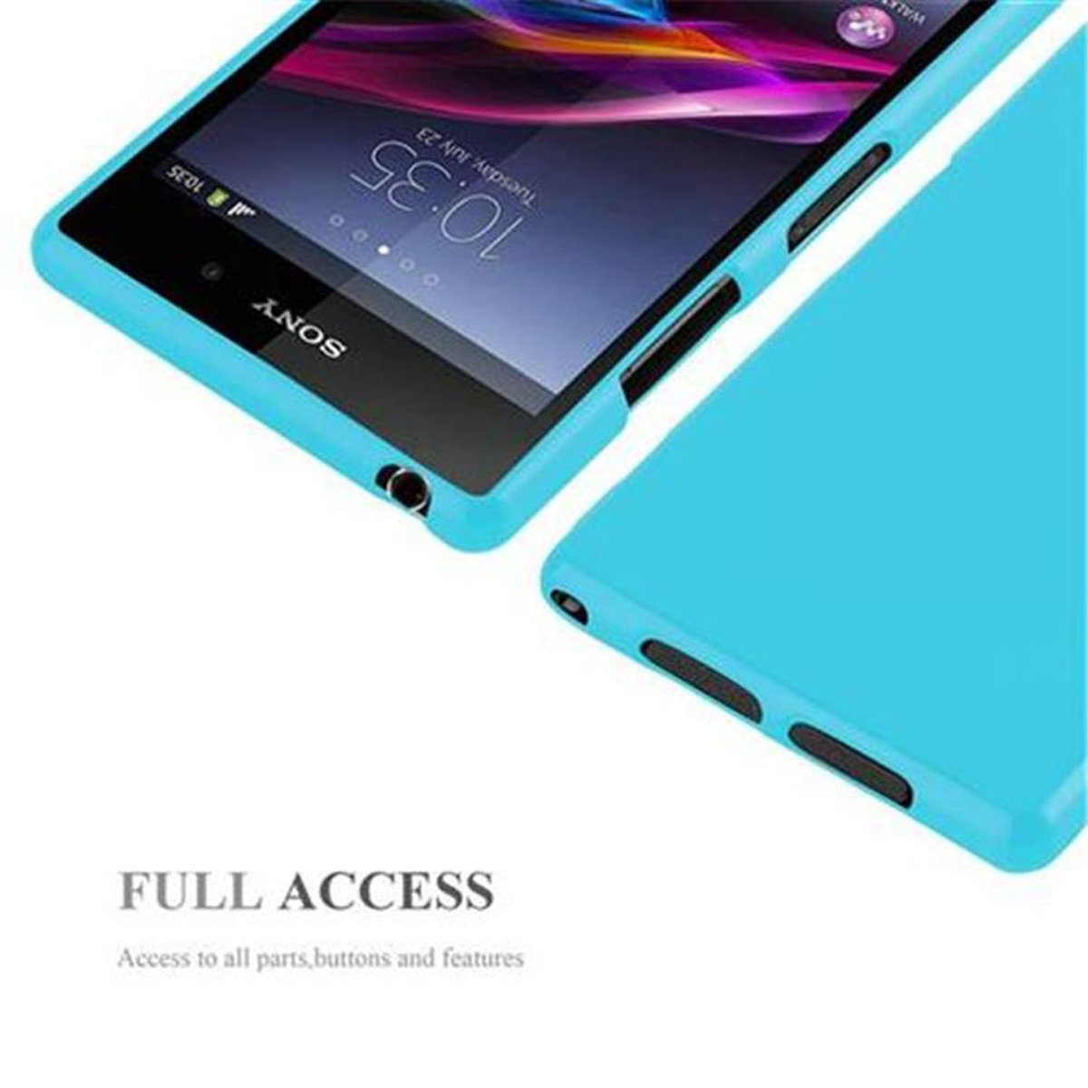 CADORABO TPU Jelly Handyhülle, Backcover, Xperia HELL Z1, Sony, JELLY BLAU