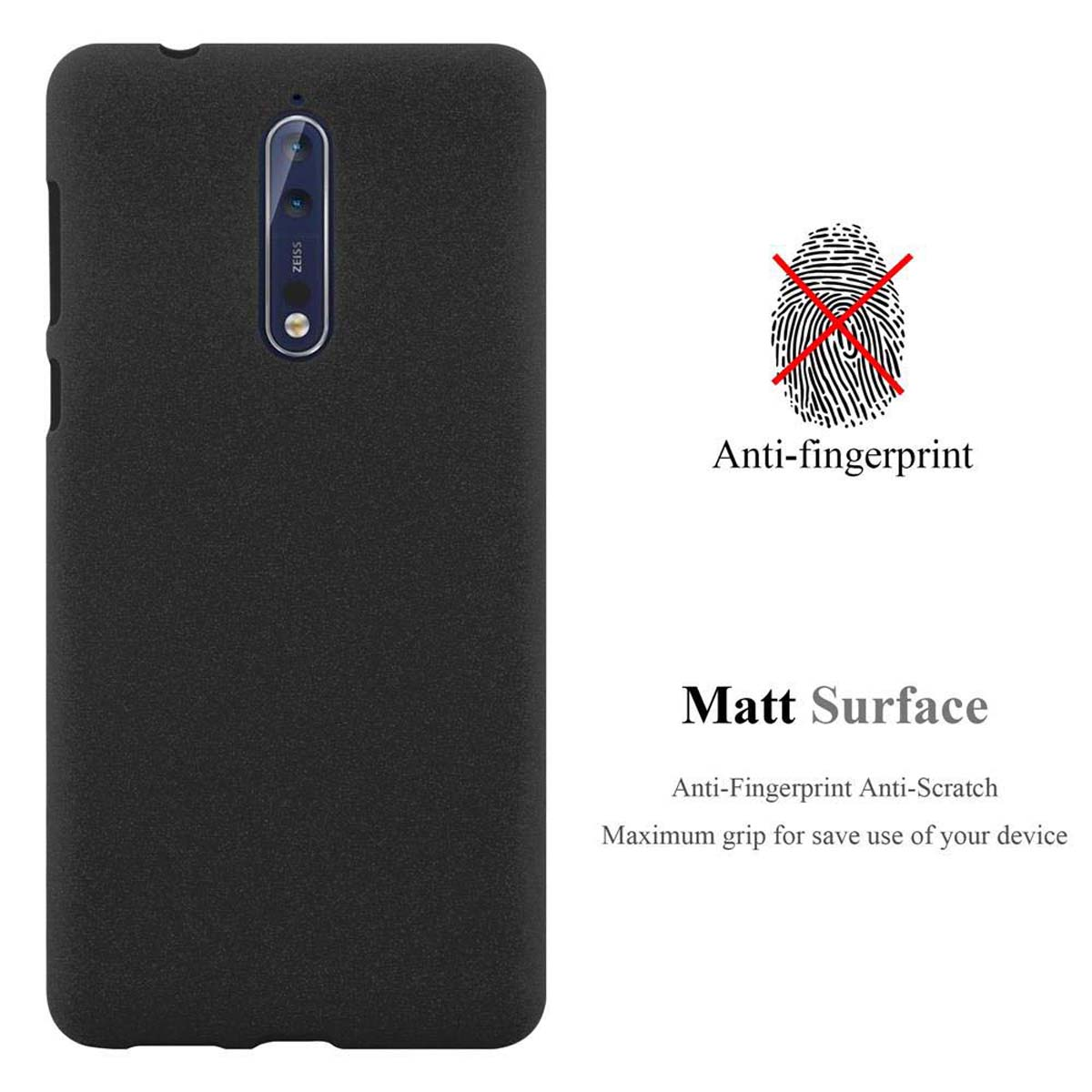 CADORABO TPU Frosted Schutzhülle, Backcover, Nokia, FROST SCHWARZ 2017, 8