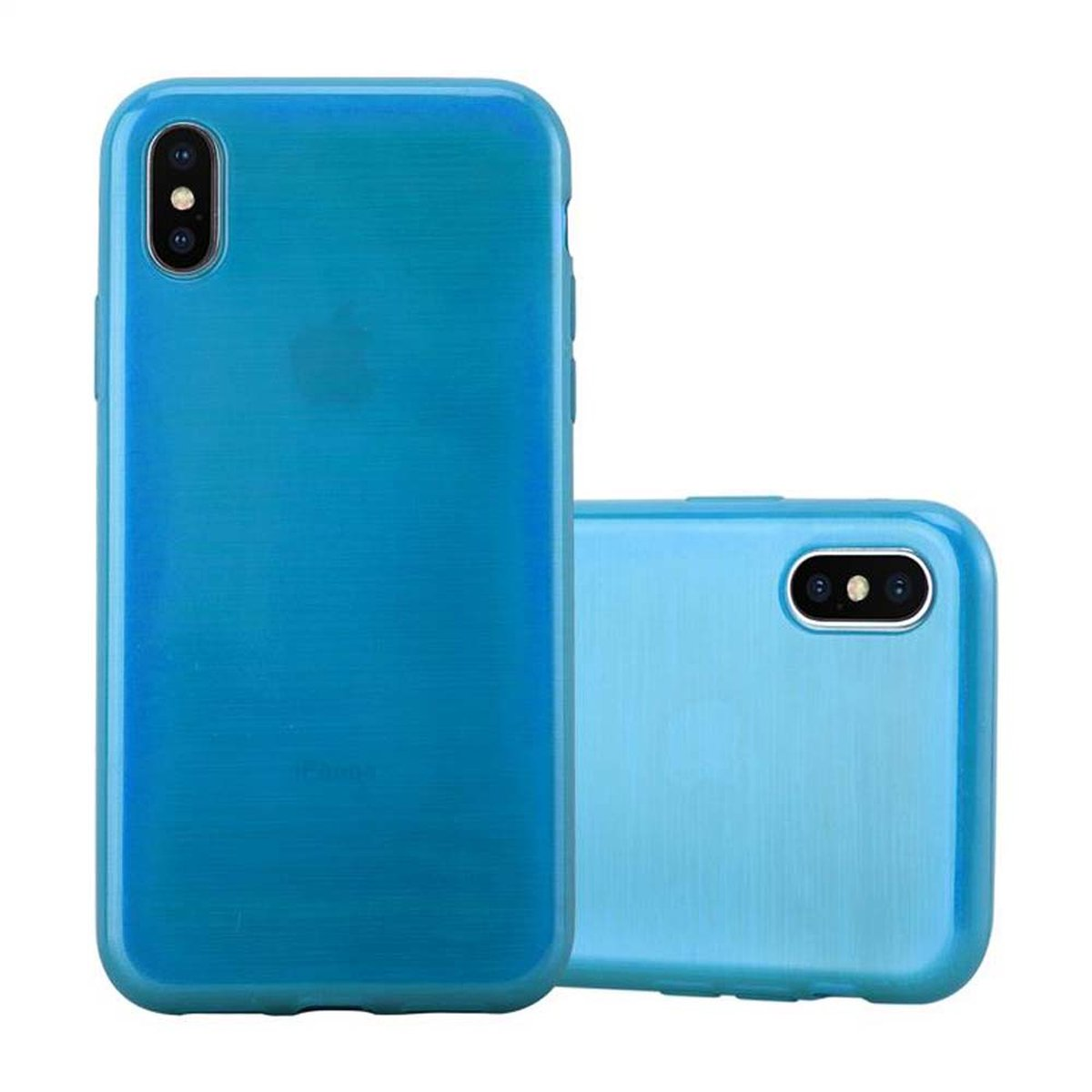 CADORABO TPU Brushed TÜRKIS Backcover, / Hülle, iPhone X XS, Apple