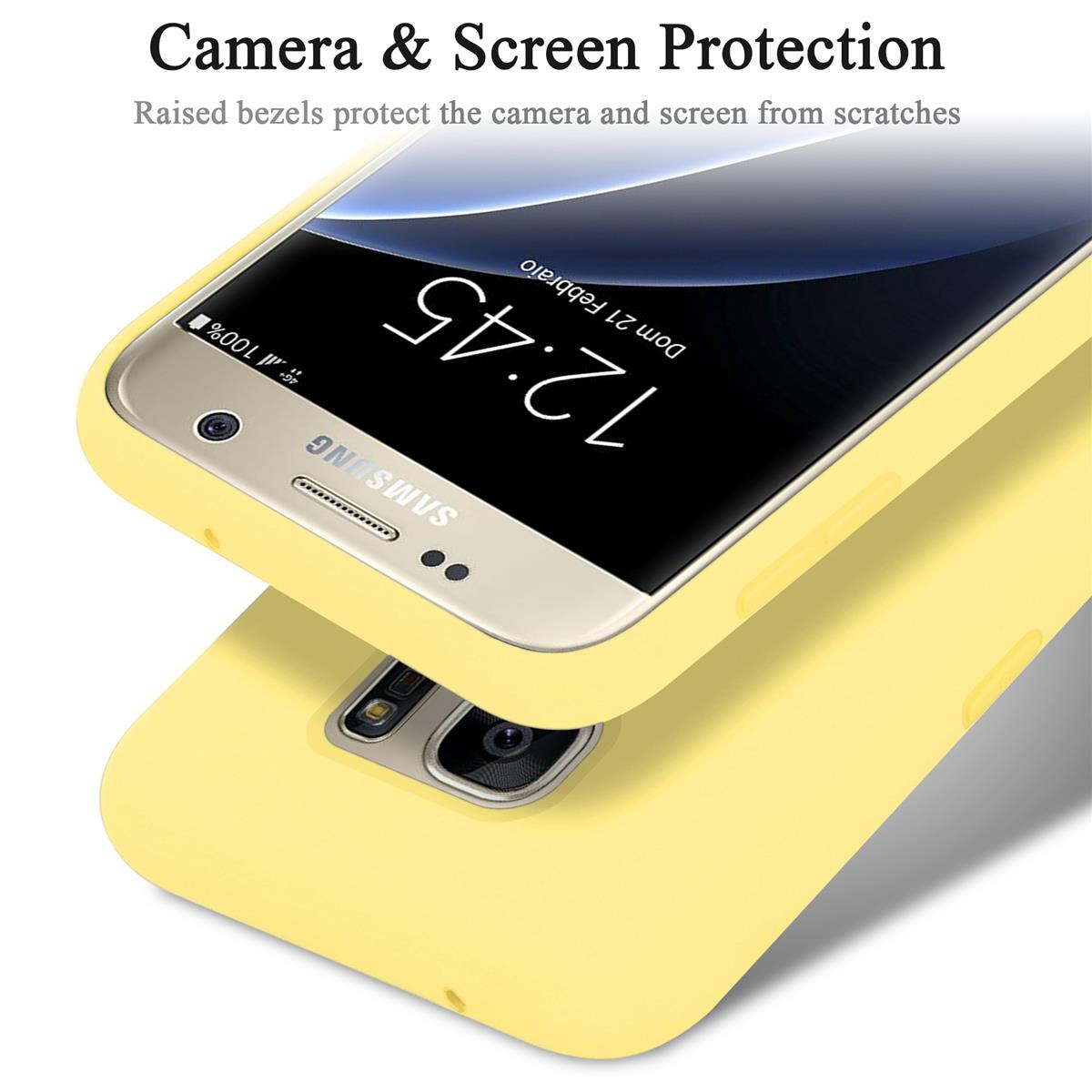 im GELB S7, Galaxy Hülle Silicone Liquid CADORABO LIQUID Case Style, Backcover, Samsung,
