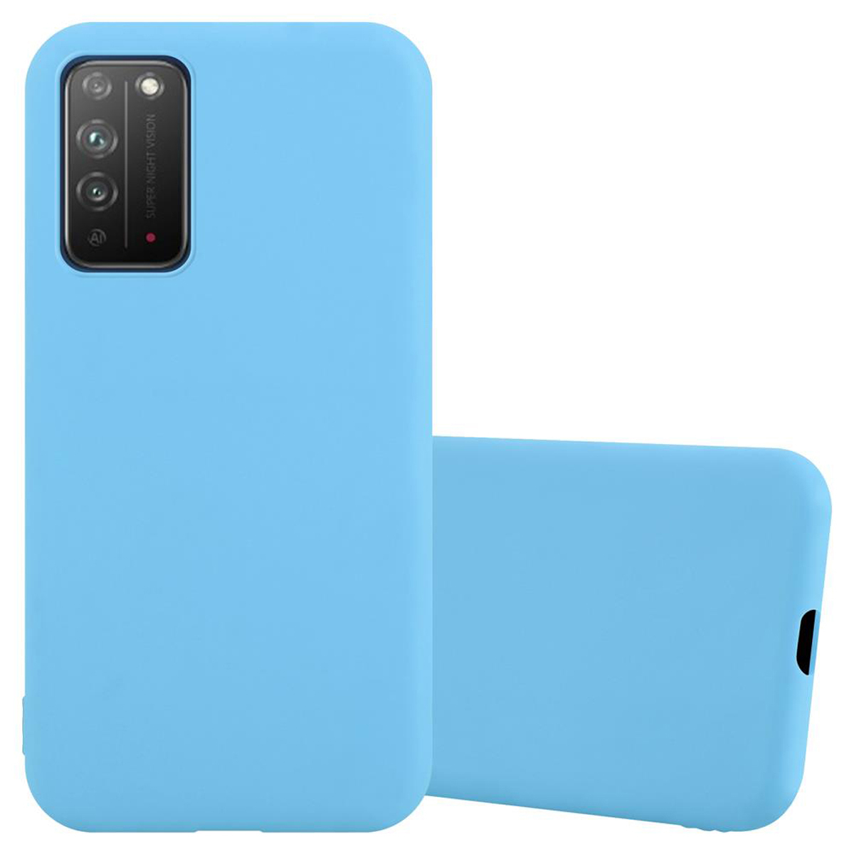 Blaue Handyhülle. Zwei Handyhüllen werden angezeigt. Beide sind blau.