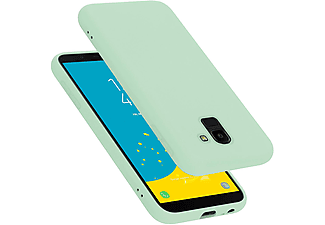 carcasa de móvil  - Funda flexible para móvil - Carcasa de TPU Silicona ultrafina CADORABO, Samsung, Galaxy J6 2018, liquid verde claro