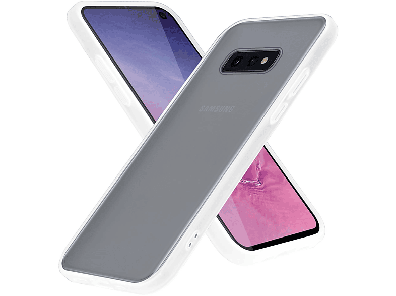 CADORABO Hülle Hybrid Schutzhülle Transparent S10e, mit Silikon Backcover, und Samsung, Kunststoff Matt TPU Innenseite Galaxy matter Rückseite