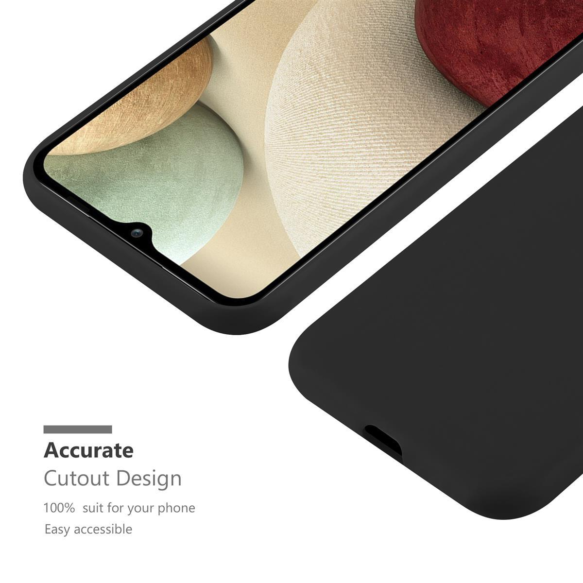 Dettaglio della custodia del telefono, custodia nera per telefono. Testo: Accurato, Design ritagliato, Facile accesso. Schermo del telefono.