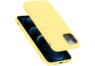 carcasa de móvil  - Funda flexible para móvil - Carcasa de TPU Silicona ultrafina CADORABO, Apple, iPhone 12 / iphone 12 PRO, liquid amarillo