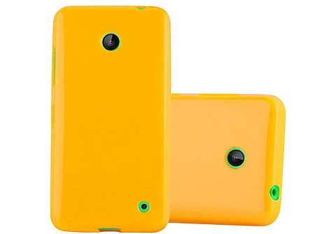 carcasa de móvil  - Funda flexible para móvil - Carcasa de TPU Silicona ultrafina CADORABO, Nokia, Lumia 630 / 635, jelly amarillo