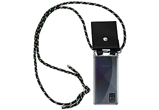 carcasa de móvil  - Funda flexible para móvil - Carcasa de TPU Silicona ultrafina CADORABO, Samsung, Galaxy A51, fucsia negro blanco punto