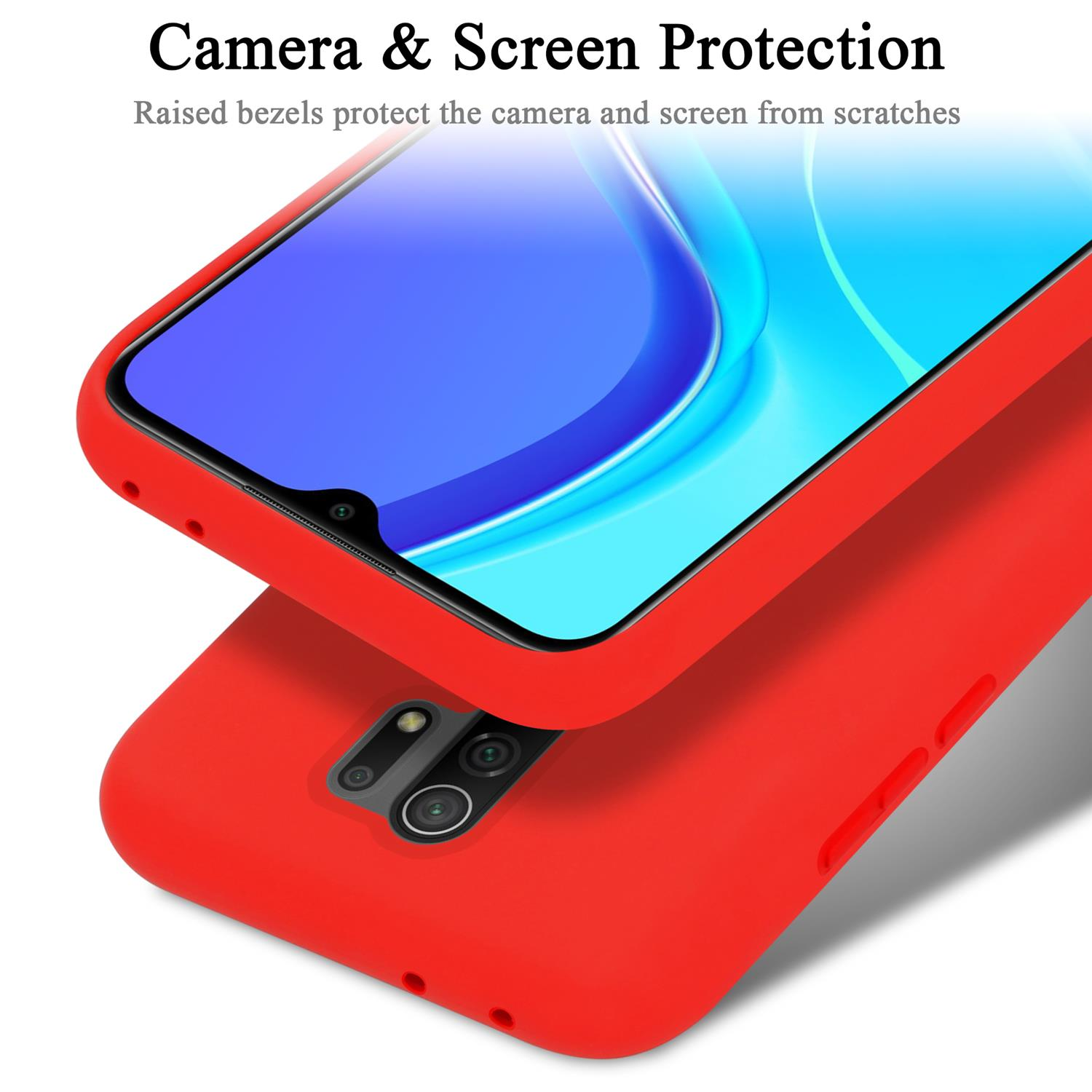 RedMi Backcover, Style, LIQUID Silicone Liquid ROT Xiaomi, 9, Case im Hülle CADORABO