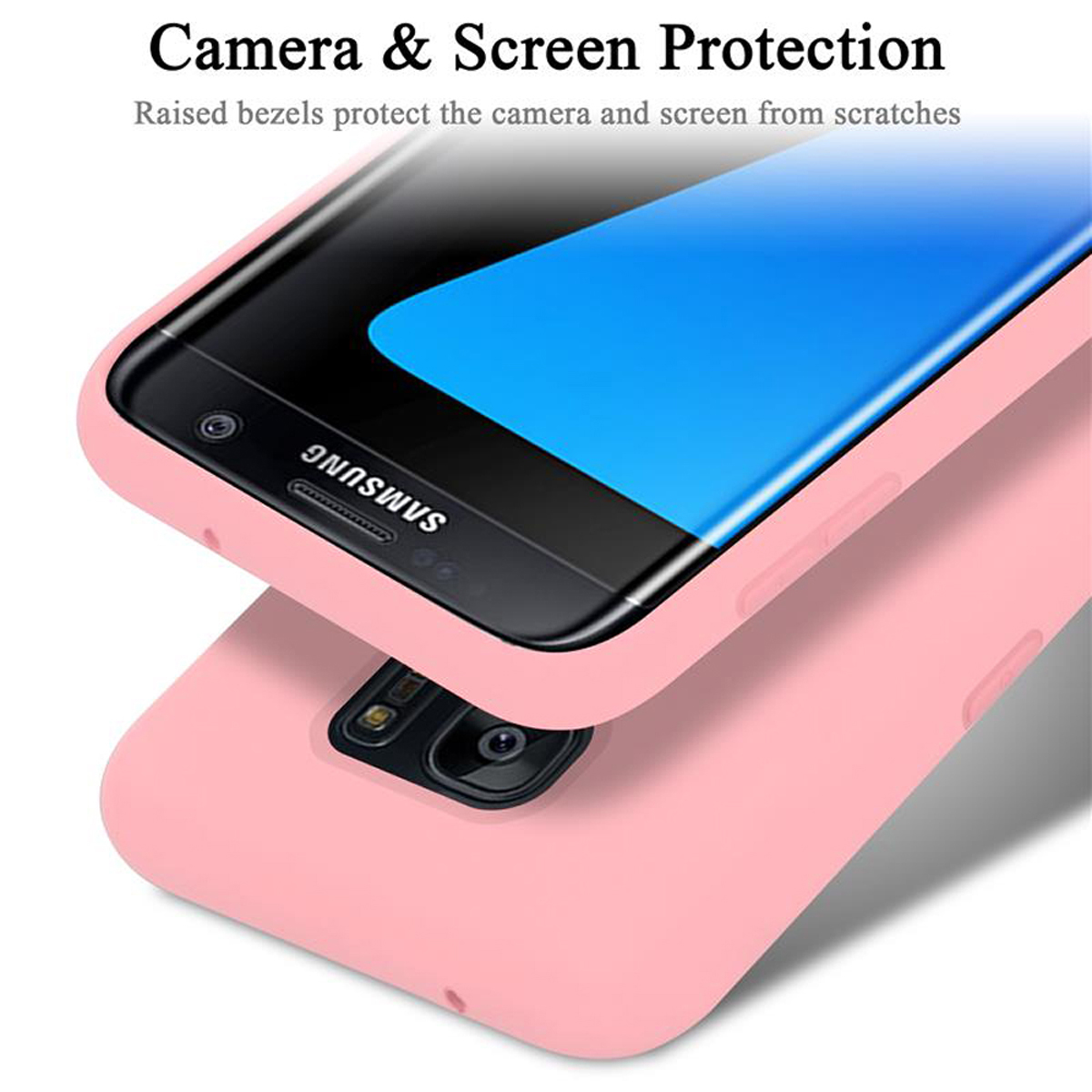 Silicone Galaxy PINK Case LIQUID Liquid Style, CADORABO im Samsung, S7 Hülle EDGE, Backcover,