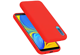 carcasa de móvil  - Funda flexible para móvil - Carcasa de TPU Silicona ultrafina CADORABO, Samsung, Galaxy A7 2018 / A750, liquid rojo