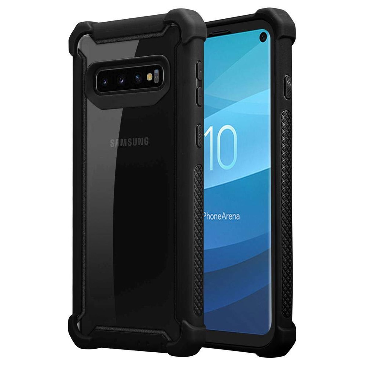 CADORABO Hybrid Hülle Schutz, 2-in-1 Backcover, ERLEN S10 SCHWARZ Samsung, 4G, Galaxy