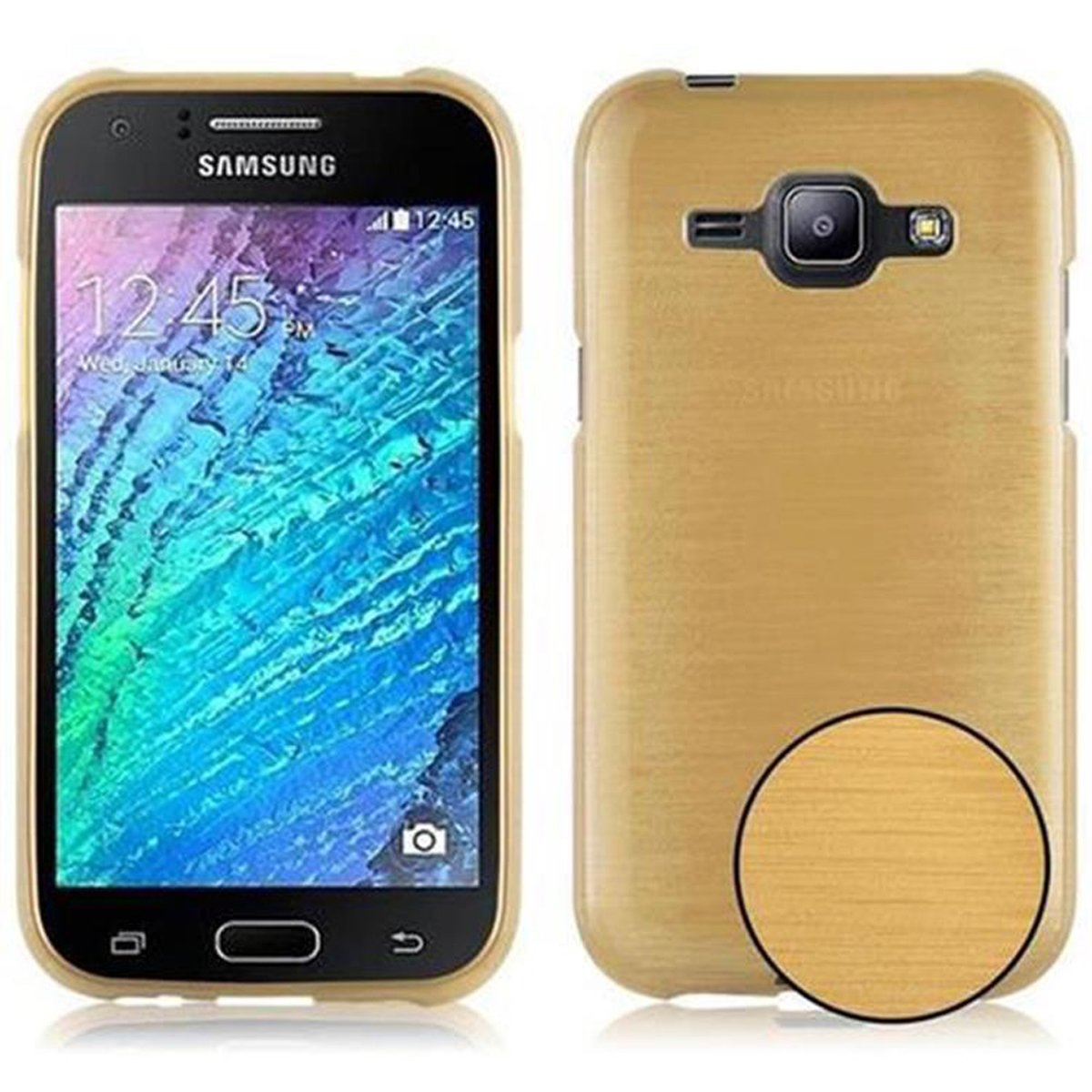 TPU Samsung, Backcover, J1 Galaxy Brushed CADORABO GOLD 2015, Hülle,