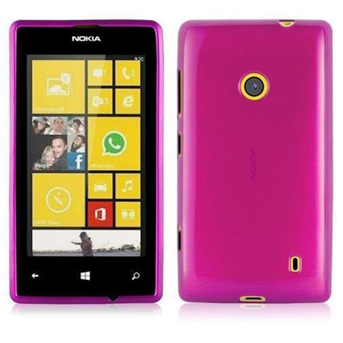 Lumia TPU 525, Hülle, CADORABO Brushed Backcover, Nokia, PINK