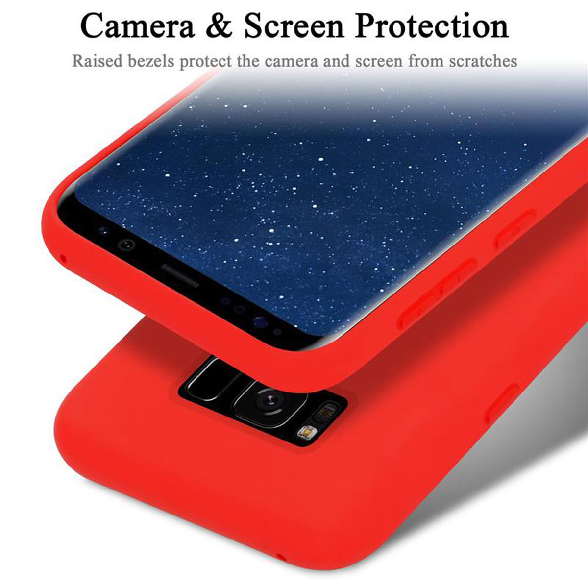 Backcover, Style, S8 Samsung, CADORABO im Case Galaxy Silicone Hülle LIQUID Liquid PLUS, ROT