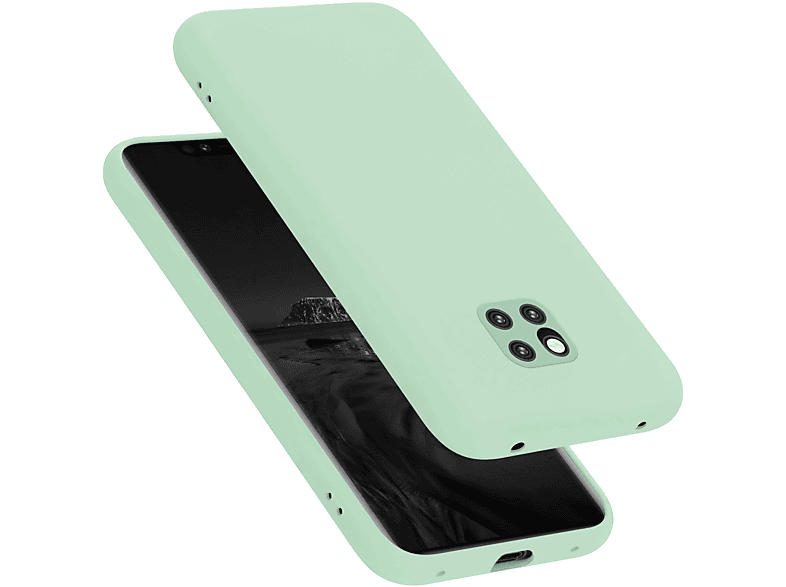 CADORABO Hülle im Liquid Silicone Case Style, Backcover, Huawei, MATE 20 PRO, LIQUID HELL GRÜN