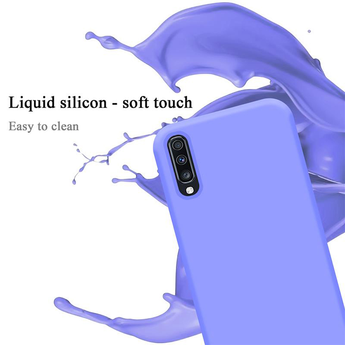 CADORABO Hülle im Liquid Silicone Style, Samsung, Galaxy HELL LILA LIQUID Backcover, A70 Case A70s, 