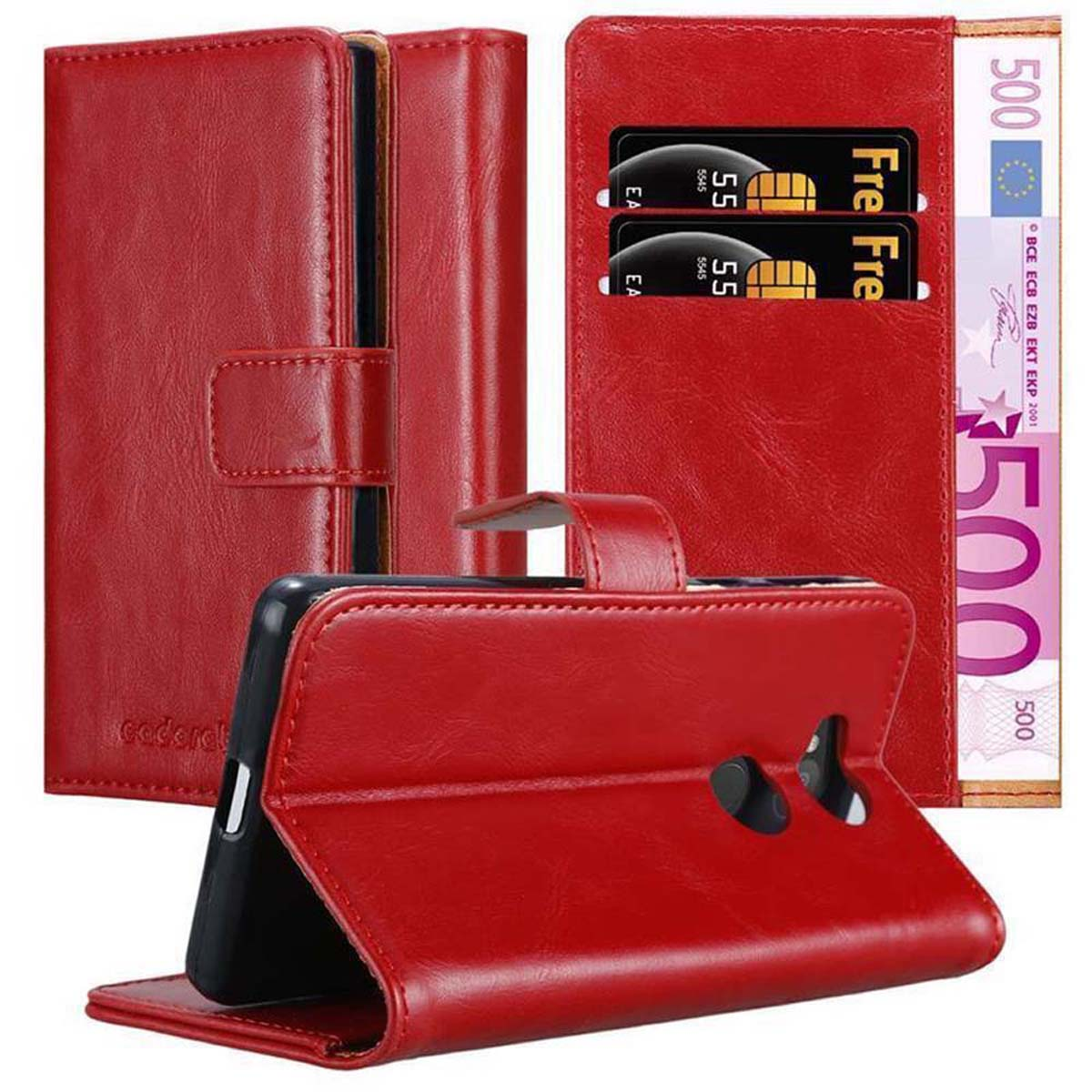 Luxury Style, L2, Bookcover, Sony, ROT CADORABO Hülle Xperia WEIN Book
