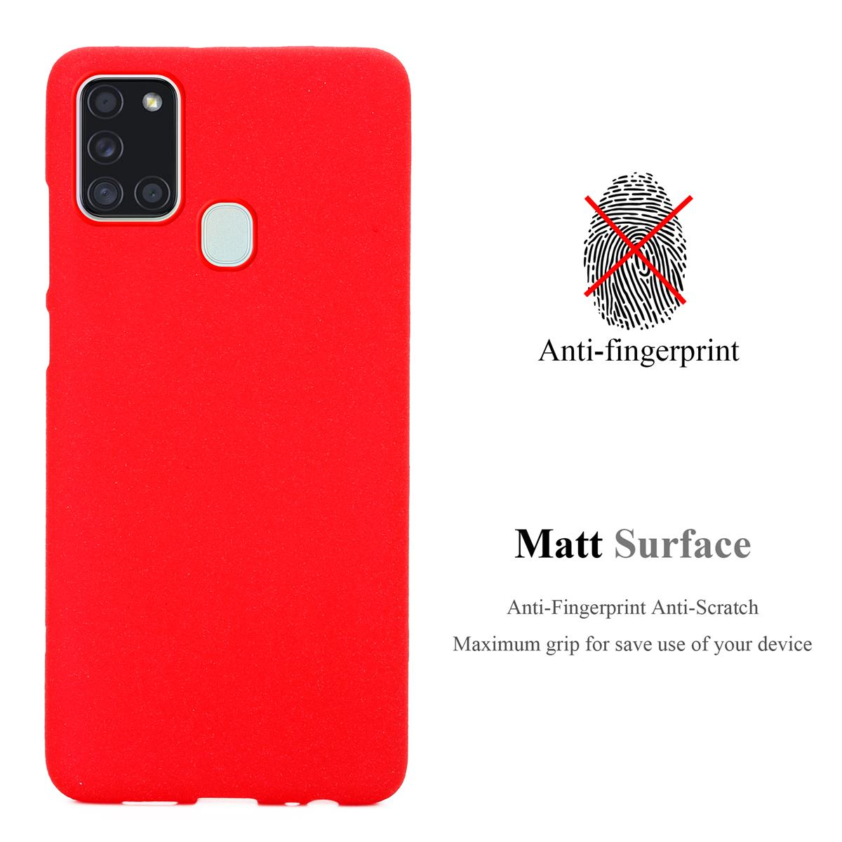 ROT TPU A21s, Galaxy Samsung, CADORABO Backcover, Schutzhülle, FROST Frosted