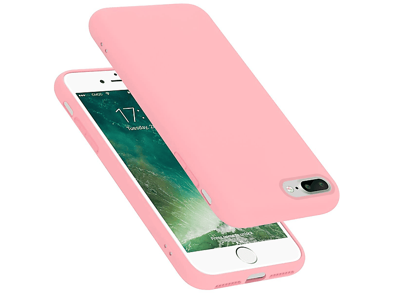 CADORABO Hülle PLUS Apple, / PLUS Case 8 / Backcover, LIQUID im 7S 7 Silicone Liquid iPhone PLUS, Style, PINK