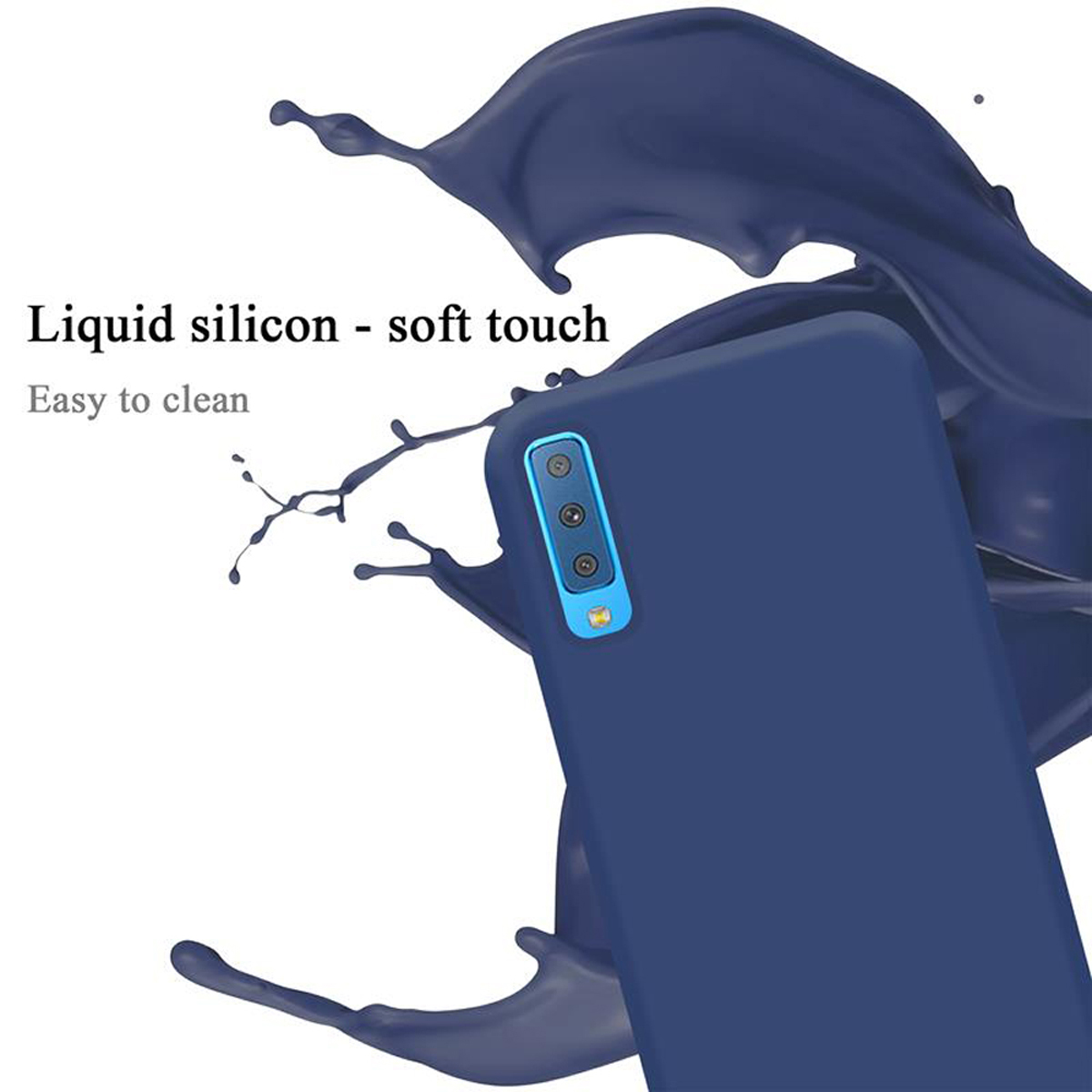 Galaxy BLAU Liquid A7 Hülle CADORABO Samsung, LIQUID 2018, Case Backcover, Style, Silicone im