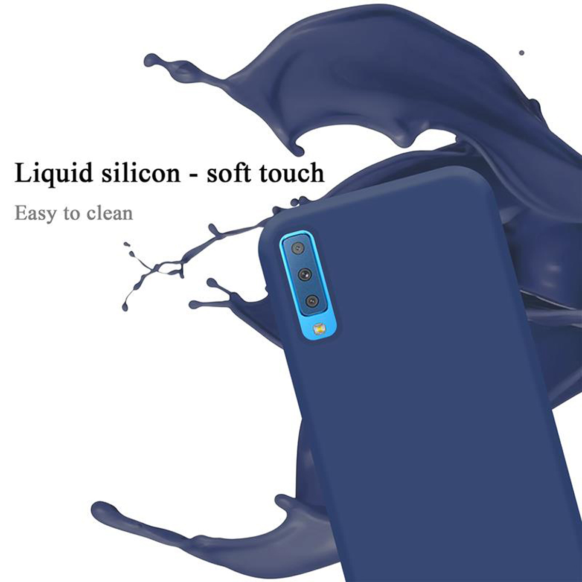 Case Style, BLAU Liquid 2018, A7 Silicone Galaxy Samsung, im LIQUID CADORABO Backcover, Hülle