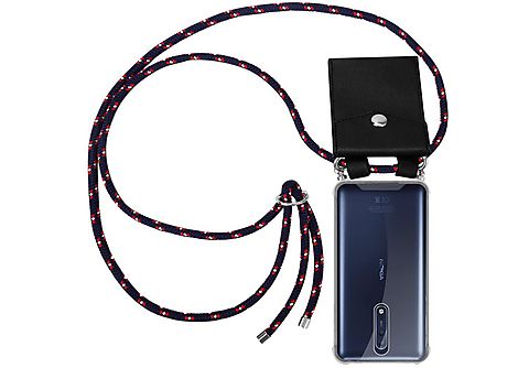 carcasa de móvil  - Funda flexible para móvil - Carcasa de TPU Silicona ultrafina CADORABO, Nokia, 8 2017, azul rojo blanco punto