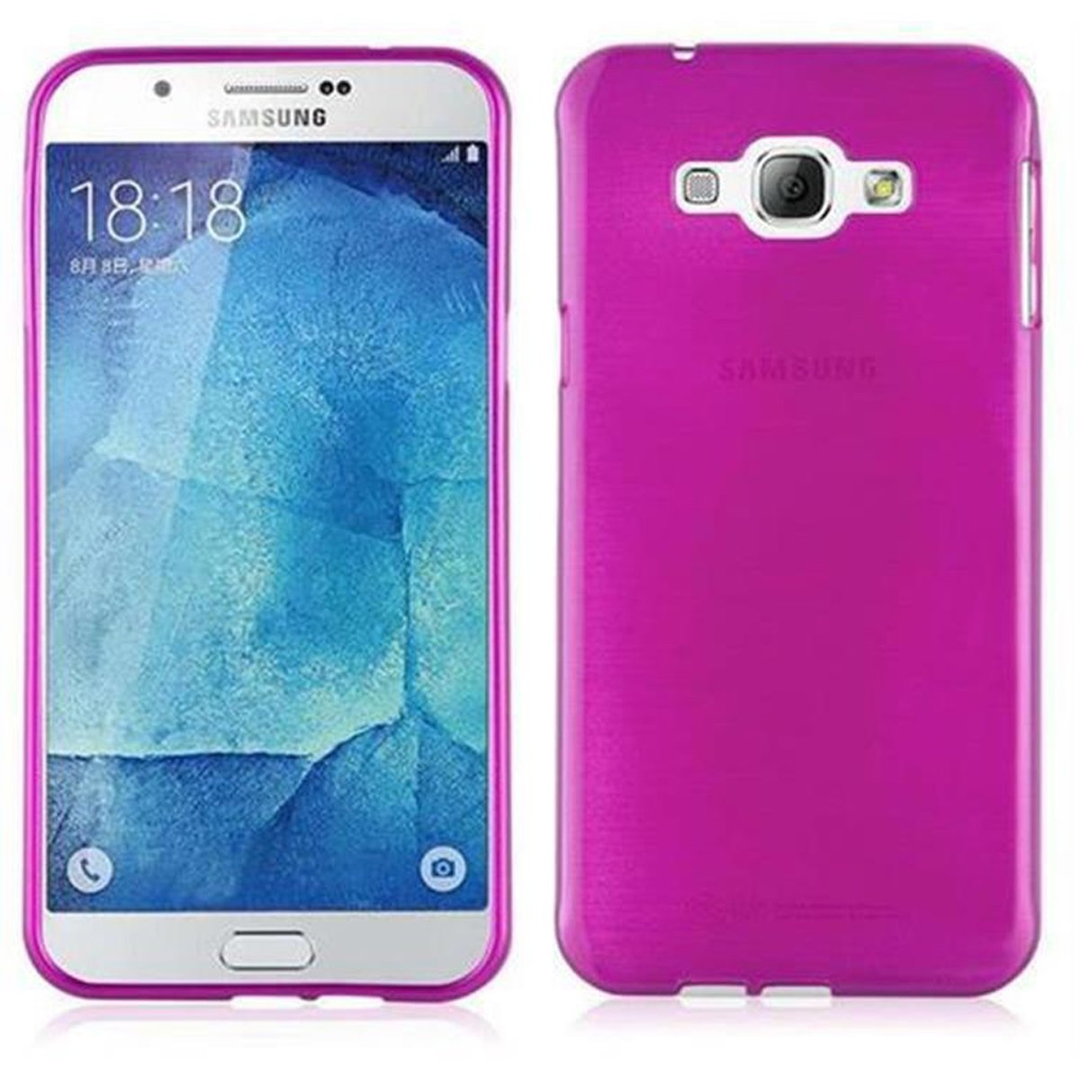 CADORABO TPU Backcover, PINK Hülle, Galaxy Samsung, A8 Brushed 2015