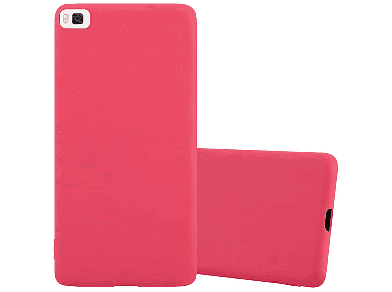 CADORABO Hülle im Candy Style, ROT P8, Backcover, CANDY TPU Huawei