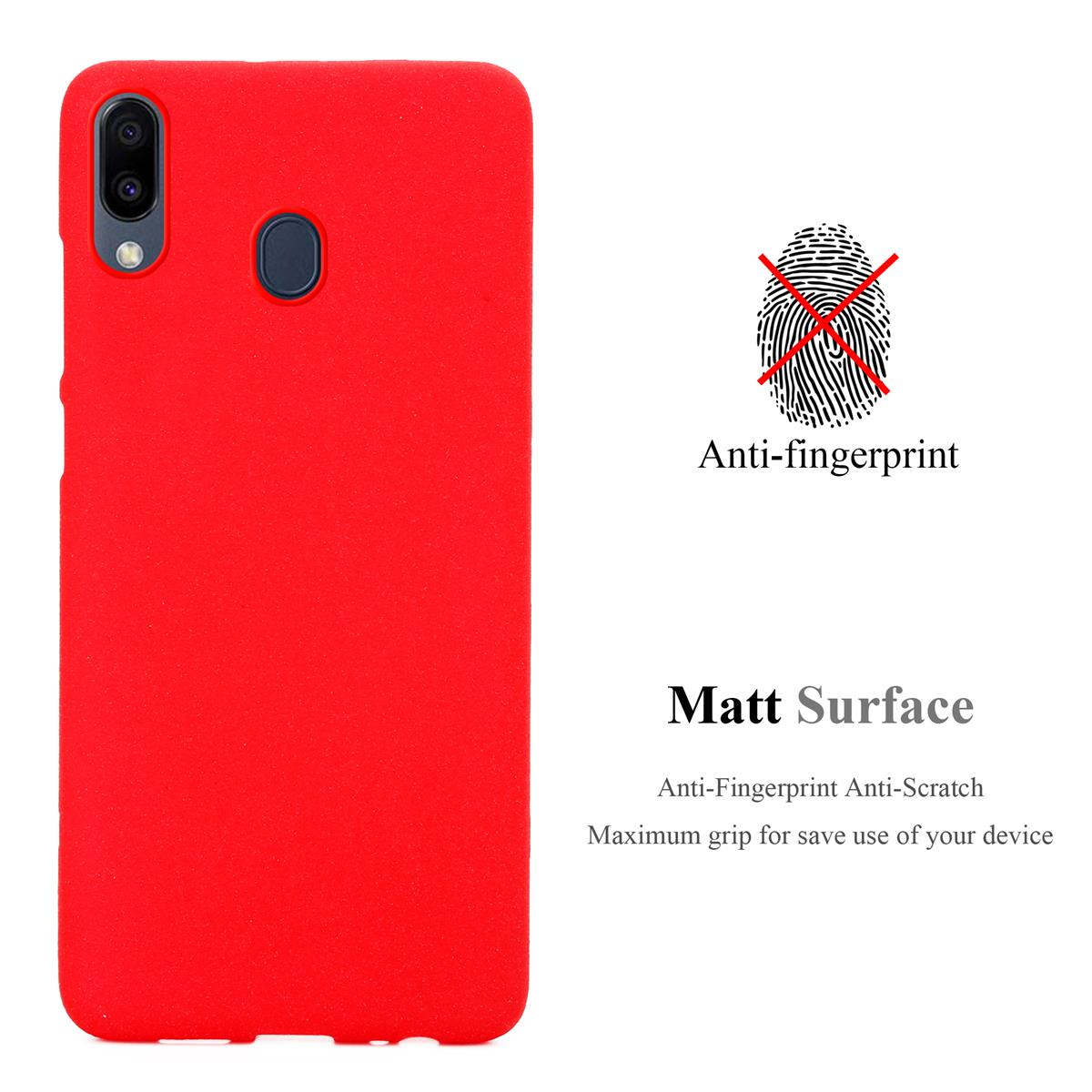 FROST Schutzhülle, TPU Backcover, CADORABO Galaxy M20, Samsung, ROT Frosted