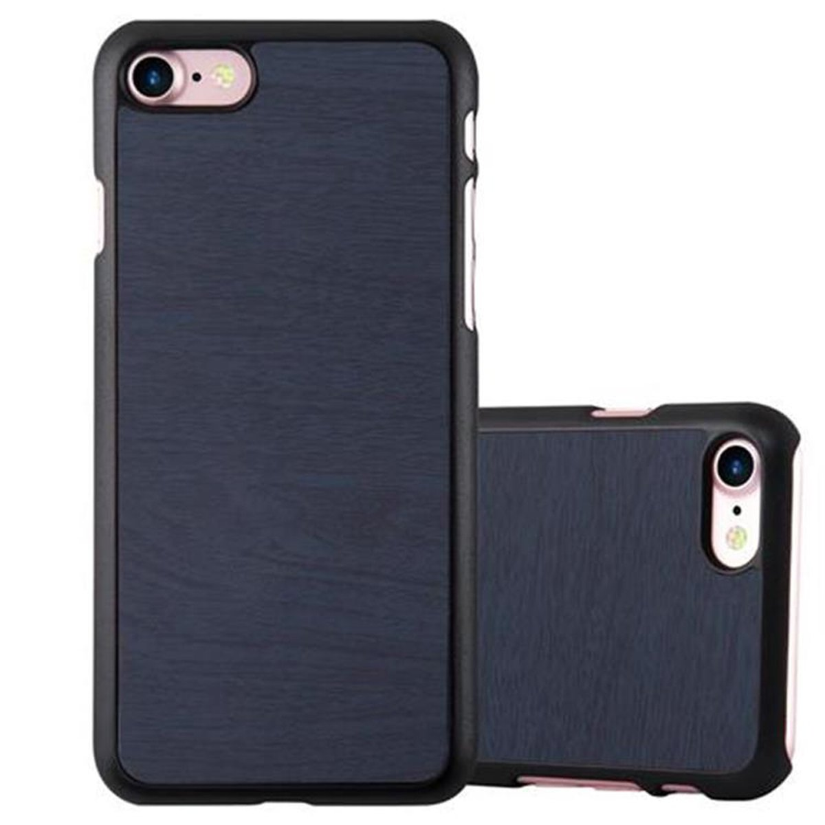 CADORABO Hülle WOODY / SE 7 8 Woody Case BLAU 7S Apple, Backcover, / iPhone / Style, Hard 2020