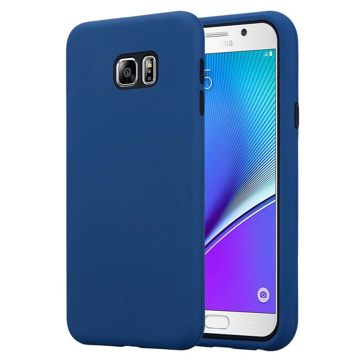 Schutz, Samsung, 5, Hülle BLAU Galaxy Backcover, CADORABO NOTE DUNKEL 3-in-1 Hybrid