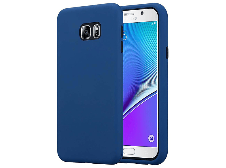 Schutz, Samsung, 5, Hülle BLAU Galaxy Backcover, CADORABO NOTE DUNKEL 3-in-1 Hybrid