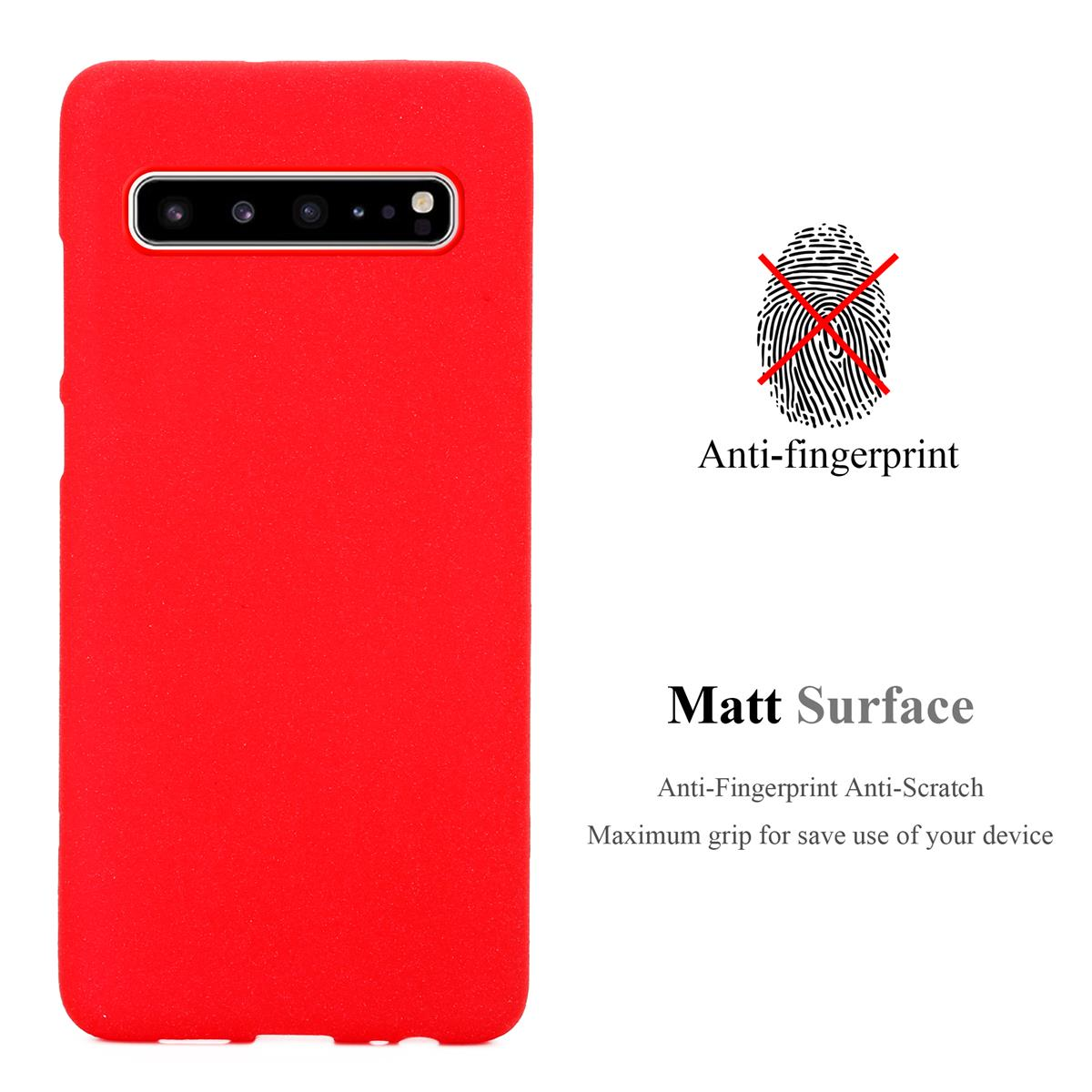 CADORABO TPU Frosted Schutzhülle, Galaxy Backcover, ROT 5G, FROST S10 Samsung