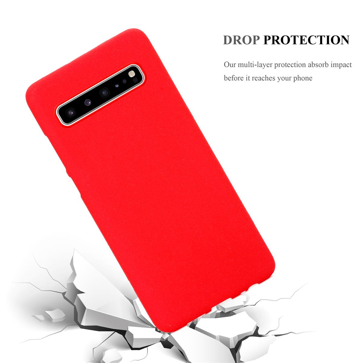 TPU Frosted FROST Galaxy CADORABO Schutzhülle, Backcover, 5G, ROT Samsung, S10