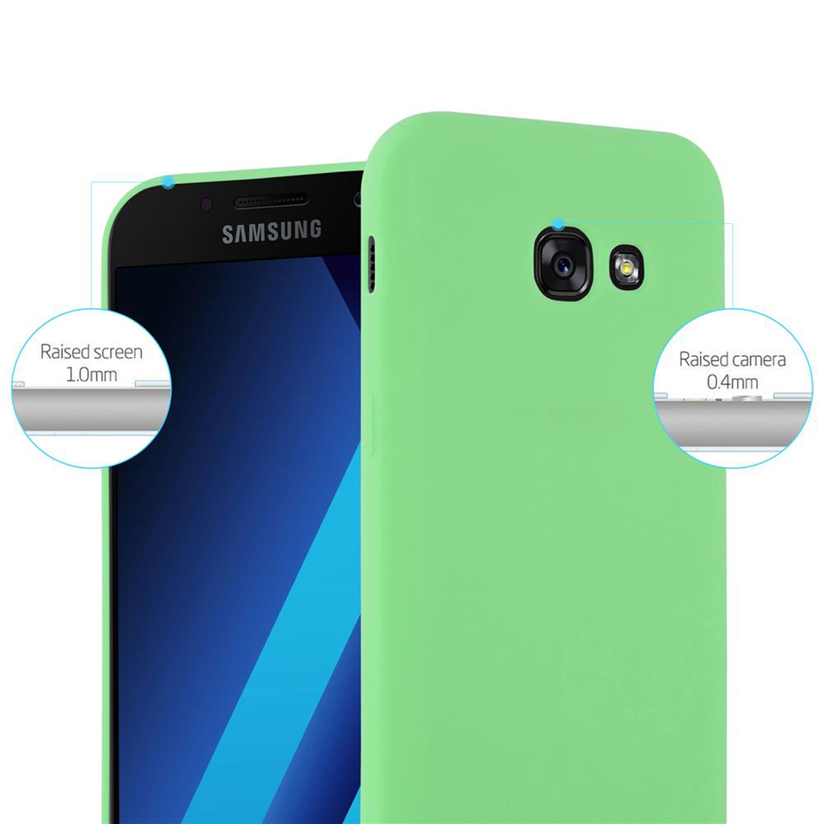 CADORABO A7 GRÜN 2017, TPU Galaxy Style, Backcover, PASTELL Candy CANDY im Hülle Samsung,