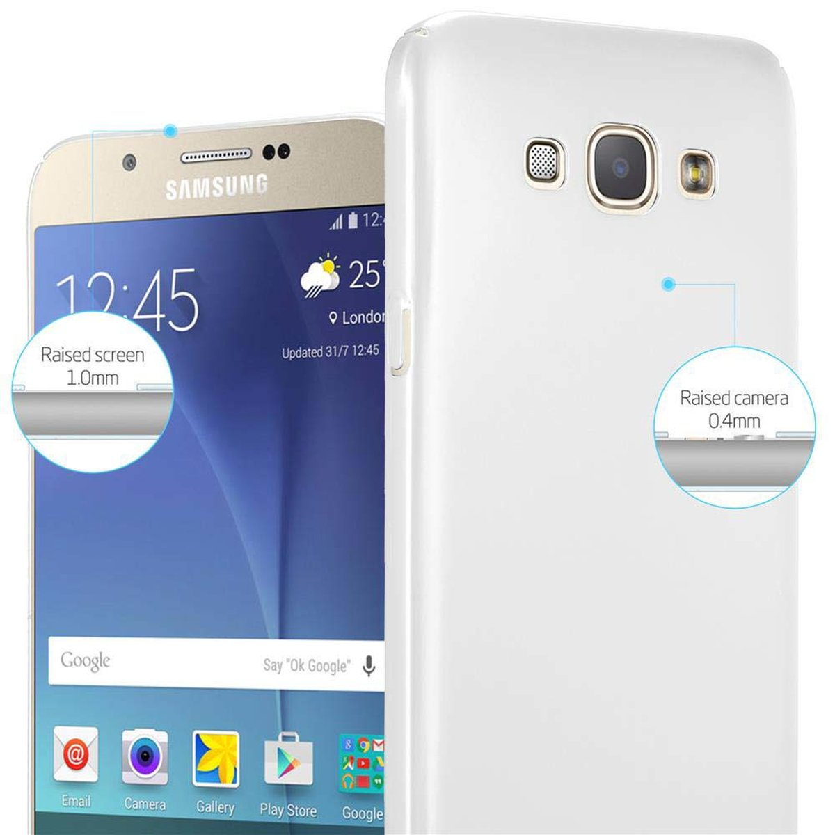 A8 Hard CADORABO Galaxy Style, 2015, Backcover, SILBER Metall Hülle Matt Case METALL im Samsung,