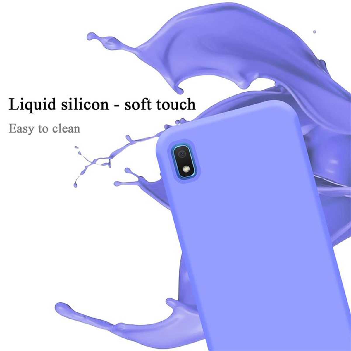 CADORABO Hülle im Liquid Silicone Style, M10, / LIQUID Galaxy Case Samsung, A10 HELL LILA Backcover